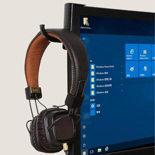Kopfhörerständer, Headset-Ständer, Kopfhörer-Haken-Halterung, Ohr-Kopfhörer-Halter, PC-Gaming-Headset-Halter, Clip-Organizer, Schwarz Bild 1