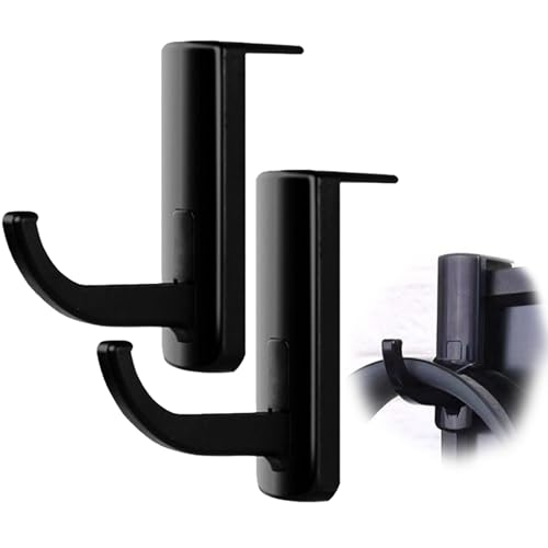 Kopfhörerständer, Headset-Ständer, Kopfhörer-Haken-Halterung, Ohr-Kopfhörer-Halter, PC-Gaming-Headset-Halter, Clip-Organizer, Schwarz Bild 5