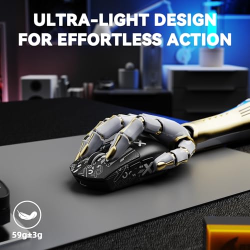 MAMBASNAKE x ATTACK SHARK G3PRO Gaming-Maus mit Magnetischer Ladestation, BT/2.4G Wireless/Kabel, PixArt PAW3311 Sensor, 59g leicht, 25000 DPI LIGHTSPEED Gamer Office-Mäuse für PC/Mac-Schwarz mit Tape Bild 7