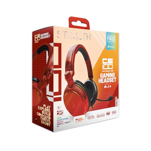 STEALTH C6-100 Gaming-Headset STRIKE – Rot, Multiplattform-kompatibel mit Xbox, PS, Switch, PC, Handy und Tablet Bild 1
