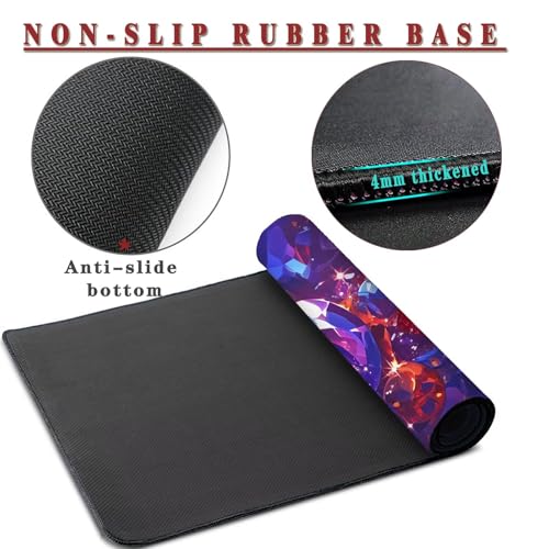 Mauspad XXL 1400x800x4mm Wasserdicht Schreibtischunterlage rutschfeste Speed Gaming Mousepad Red (10) Groß Desk Mouse Mat Maus Pad, Schreibtisch Unterlage Deko für PC, MacBook, Laptop, Home Office Bild 3