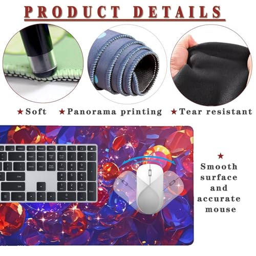 Mauspad XXL 1400x800x4mm Wasserdicht Schreibtischunterlage rutschfeste Speed Gaming Mousepad Red (10) Groß Desk Mouse Mat Maus Pad, Schreibtisch Unterlage Deko für PC, MacBook, Laptop, Home Office Bild 4
