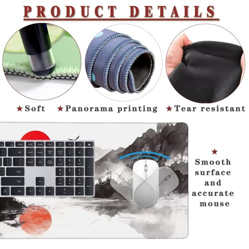 Mauspad XXL 1400x800x4mm Wasserdicht Schreibtischunterlage rutschfeste Speed Gaming Mousepad Rectangle (7) Groß Desk Mouse Mat Maus Pad, Schreibtisch Unterlage Deko für PC, Laptop, Home Office Bild 4