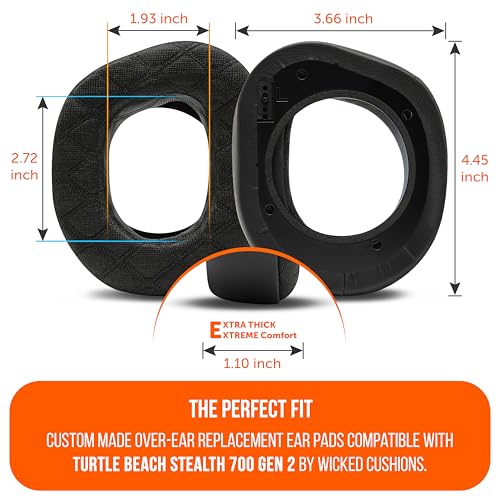 WC Freeze V2 Stealth 700 Gen 2 – Kühlgel-Ohrpolster, kompatibel mit Turtle Beach Stealth 700 Gen 2 von Wicked Cushions | Verbesserter Komfort und Isolierung | Black Bild 5