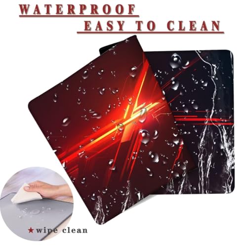 Mauspad XXL 1400x800x4mm Wasserdicht Schreibtischunterlage rutschfeste Speed Gaming Mousepad Red (5) Groß Desk Mouse Mat Maus Pad, Schreibtisch Unterlage Deko für PC, MacBook, Laptop, Home Office Bild 2