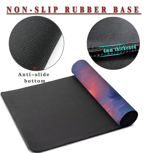 Mauspad XXL 1400x800x4mm Wasserdicht Schreibtischunterlage rutschfeste Speed Gaming Mousepad Red (3) Groß Desk Mouse Mat Maus Pad, Schreibtisch Unterlage Deko für PC, MacBook, Laptop, Home Office Bild 3