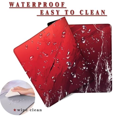 Mauspad XXL 1400x800x4mm Wasserdicht Schreibtischunterlage rutschfeste Speed Gaming Mousepad Red (7) Groß Desk Mouse Mat Maus Pad, Schreibtisch Unterlage Deko für PC, MacBook, Laptop, Home Office Bild 2
