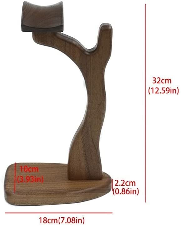 Kopfhörerständer， Kopfhörerhalter, Headset-Halter, handgefertigt, for den Schreibtisch, Kopfhörerständer, Spieltisch-Zubehör, multifunktionaler Kopfhörerhalter, einfaches Massivholz(Walnut) Bild 2