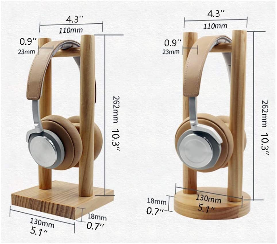 Kopfhörerständer， Kopfhörer-Aufhänger, Headset-Halter, Headset-Ständer, Kopfhörer-Ständer, Holz-Kopfhörer-Displayhalter, Ständerrahmen for On-Ear-Over-Ear(Round) Bild 3