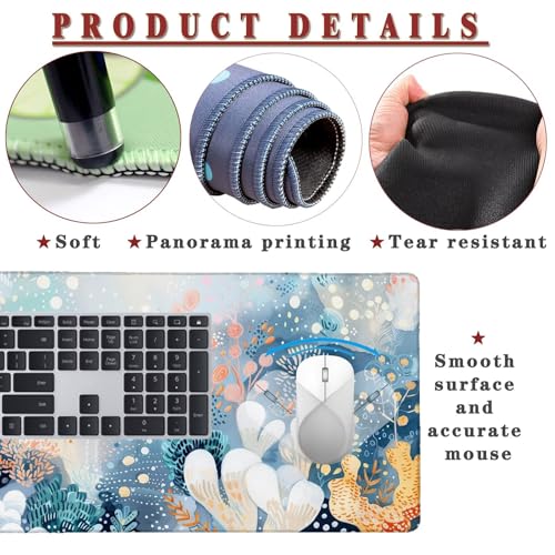 Mauspad XXL 1400x800x4mm Wasserdicht Schreibtischunterlage rutschfeste Speed Gaming Mousepad Retro (13) Groß Desk Mouse Mat Maus Pad, Schreibtisch Unterlage Deko für PC, MacBook, Laptop, Home Office Bild 4