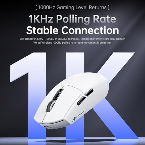 ATTACK SHARK G3PRO Gaming-Maus mit magnetischer Ladestation, PixArt PAW3311 Gaming-Sensor, Bluetooth/2,4G Wireless/Wireless Gaming-Maus mit Griffband, 25.000 DPI, Gamer-Maus (Weiß) Bild 4