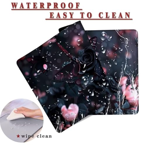 Mauspad XXL 1400x800x4mm Wasserdicht Schreibtischunterlage rutschfeste Speed Gaming Mousepad Rose (7) Groß Desk Mouse Mat Maus Pad, Schreibtisch Unterlage Deko für PC, MacBook, Laptop, Home Office Bild 2