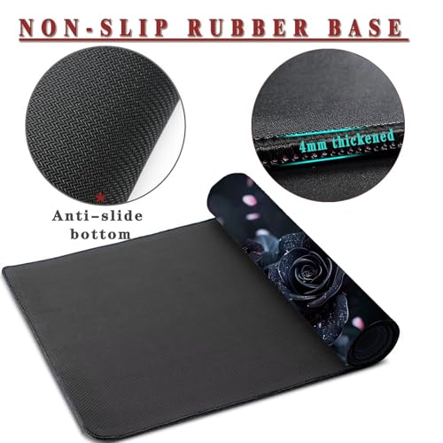 Mauspad XXL 1400x800x4mm Wasserdicht Schreibtischunterlage rutschfeste Speed Gaming Mousepad Rose (7) Groß Desk Mouse Mat Maus Pad, Schreibtisch Unterlage Deko für PC, MacBook, Laptop, Home Office Bild 3
