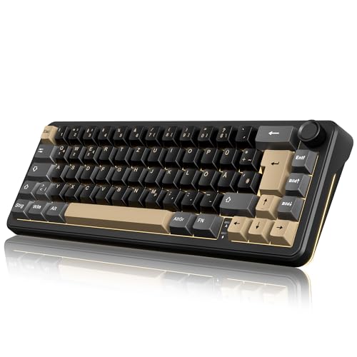 RedThunder K65 Kabellose Mechanische Gaming Tastatur, QWERTZ 67 Tasten, RGB, Fünfschichtige Polsterung Struktur, BT/USB-C/2,4GHz, Hot-swap, 4000 mAh, Gaming Tastatur für Windows, Mac, Xbox, PS4 PS5. Bild 1