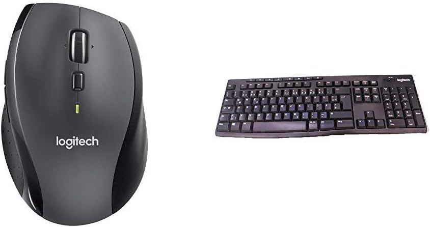 Logitech M705 Marathon Kabellose Maus, 2,4 GHz mit USB-Unifying-Empfänger, 1000 DPI, 5 programmierbare Tasten K270 Tastatur Bild 1