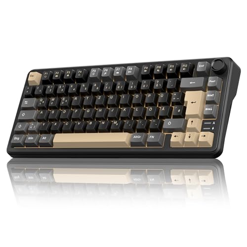 RedThunder K75 Kabellose Mechanische Gaming Tastatur, QWERTZ 81 Tasten, RGB, Fünfschichtige Polsterung Struktur, BT/USB-C/2,4GHz, Hot-swap, 4000 mAh, Gaming Tastatur für Windows, Mac, Xbox, PS4 PS5. Bild 1
