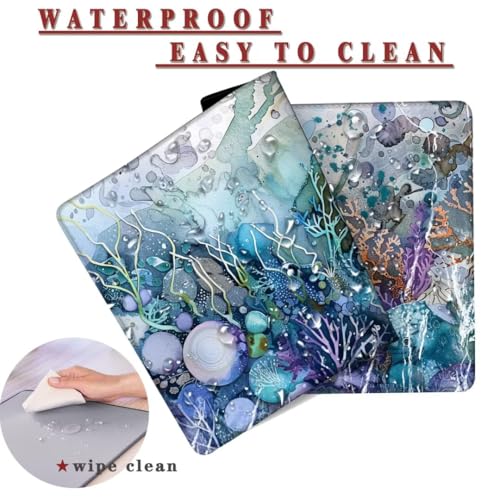 Mauspad XXL 1400x800x4mm Wasserdicht Schreibtischunterlage rutschfeste Speed Gaming Mousepad Scenery (1) Groß Desk Mouse Mat Maus Pad, Schreibtisch Unterlage Deko für PC, MacBook, Laptop, Home Office Bild 2