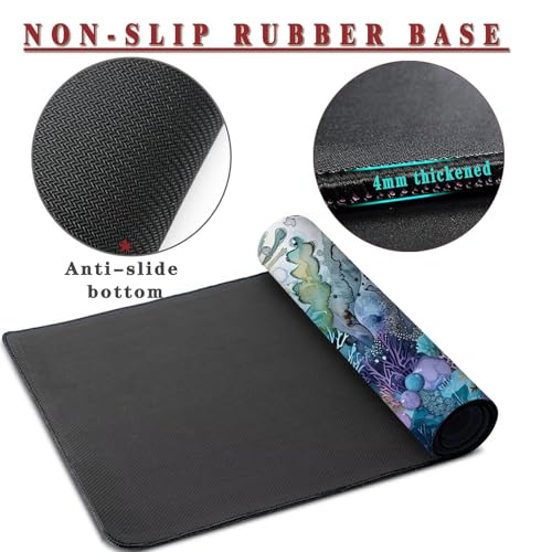 Mauspad XXL 1400x800x4mm Wasserdicht Schreibtischunterlage rutschfeste Speed Gaming Mousepad Scenery (1) Groß Desk Mouse Mat Maus Pad, Schreibtisch Unterlage Deko für PC, MacBook, Laptop, Home Office Bild 3