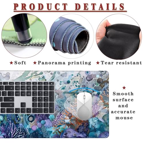 Mauspad XXL 1400x800x4mm Wasserdicht Schreibtischunterlage rutschfeste Speed Gaming Mousepad Scenery (1) Groß Desk Mouse Mat Maus Pad, Schreibtisch Unterlage Deko für PC, MacBook, Laptop, Home Office Bild 4