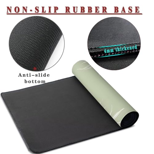 Mauspad XXL 1400x800x4mm Wasserdicht Schreibtischunterlage rutschfeste Speed Gaming Mousepad Sage (4) Groß Desk Mouse Mat Maus Pad, Schreibtisch Unterlage Deko für PC, MacBook, Laptop, Home Office Bild 3