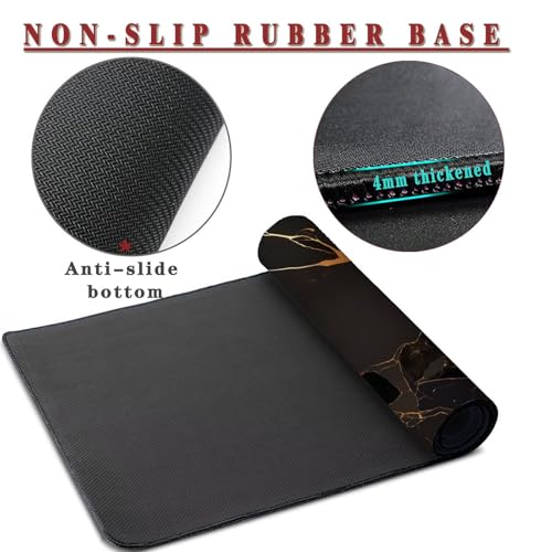 Mauspad XXL 1400x800x4mm Wasserdicht Schreibtischunterlage rutschfeste Speed Gaming Mousepad Round (2) Groß Desk Mouse Mat Maus Pad, Schreibtisch Unterlage Deko für PC, MacBook, Laptop, Home Office Bild 3