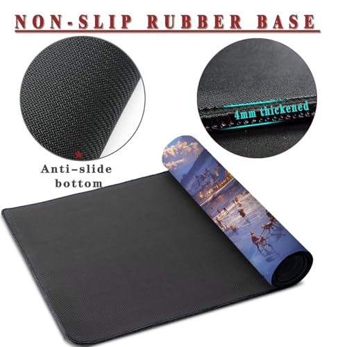 Mauspad XXL 1400x800x4mm Wasserdicht Schreibtischunterlage rutschfeste Speed Gaming Mousepad Scenery (3) Groß Desk Mouse Mat Maus Pad, Schreibtisch Unterlage Deko für PC, MacBook, Laptop, Home Office Bild 3
