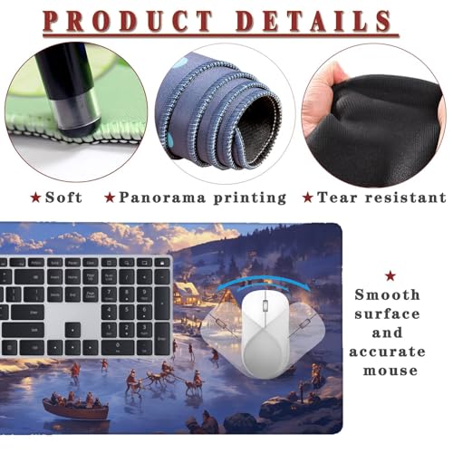 Mauspad XXL 1400x800x4mm Wasserdicht Schreibtischunterlage rutschfeste Speed Gaming Mousepad Scenery (3) Groß Desk Mouse Mat Maus Pad, Schreibtisch Unterlage Deko für PC, MacBook, Laptop, Home Office Bild 4
