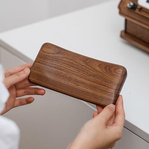 Handballenauflage Maus aus Premium Holz, Rutschfeste und Ergonomische Handgelenkauflage aus Schwarzem Walnussholz, für Büro und Gaming geeignet Bild 4