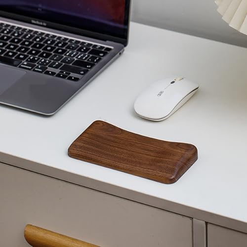 Handballenauflage Maus aus Premium Holz, Rutschfeste und Ergonomische Handgelenkauflage aus Schwarzem Walnussholz, für Büro und Gaming geeignet Bild 5
