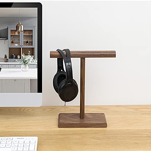 Kopfhörerständer/Headset-Halter Doppelter Kopfhörerständer für den Schreibtisch Massivholz Gaming-Headsets Halter Kleiderbügel Kreative Anzeige Headset-Aufhänger Einfache Bild 4