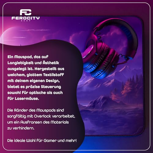Gaming Mauspad Personalisiert mit Foto und Text| XXL 900x600 mm Gross | 3 mm | fur maus und tastatur | Genähte Kanten für Haltbarkeit - Perfekt für PC, Laptop, MacBook von Gamer Teenager [167] Bild 3