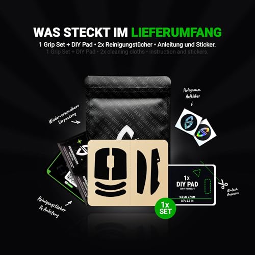 SensoryBoost Maus Grip Tape – kompatibel mit Pulsar X2V2 & X2 Mini (inkl. Zuschnitt-Pad) Schweißabsorbierend, extrem rutschfest & Ultradünn (0,5 mm) – Rückstandsfrei – Gaming Zubehör Bild 6