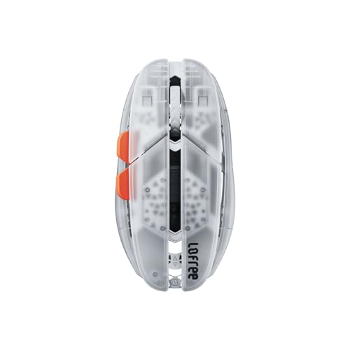 LOFREE Hypace Ultra-Leichtgewichtige Gaming-Maus (47g), PAW3950 Sensor, 40K DPI, 8K Polling Rate, Magnesium-Legierung, Tri-Modus (Bluetooth/2.4GHz/Kabel), 100h Akku für PC/Mac (Transparent) Bild 1