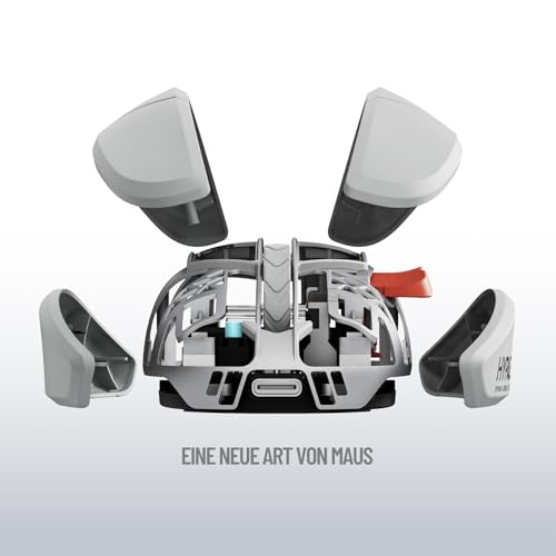 LOFREE Hypace Ultra-Leichtgewichtige Gaming-Maus (47g), PAW3950 Sensor, 40K DPI, 8K Polling Rate, Magnesium-Legierung, Tri-Modus (Bluetooth/2.4GHz/Kabel), 100h Akku für PC/Mac (Transparent) Bild 3