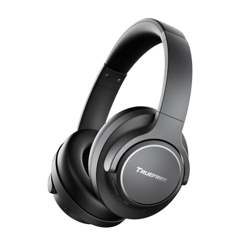 truefree HF-10 Over-Ear Bluetooth Kopfhörer mit 40mm Treiber, ANC -45dB, Raumklang, 125h Akku, AI Mikrofon, App, Gaming Modus, faltbar, USB-C, AUX, Headset mit Transparenzmodus Bild 1