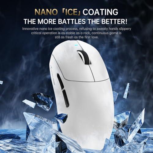 ATTACK SHARK X8PPO 8K Mouse for Large Hand, 55g Superlight, PixArt PAW3395PRO Gaming Sensor, BT/2.4G Wireless/Wired, 6 Adjustable DPI up to 40000, 500mAh Battery (White) Bild 3