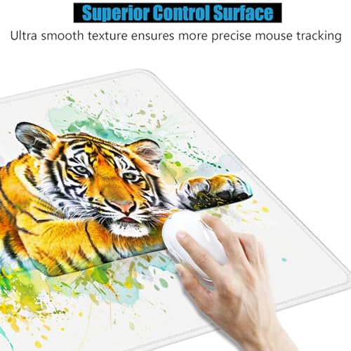 Gaming Mauspad Tiger Mauspad XXL 1600x800x3mm Mousepad Niedlich Schreibtischunterlage Verbessert Präzision und Geschwindigkeit mit Anti Rutsch Basis, Wasserdicht Desk Mat für Tastatur und Maus Y8-349 Bild 5