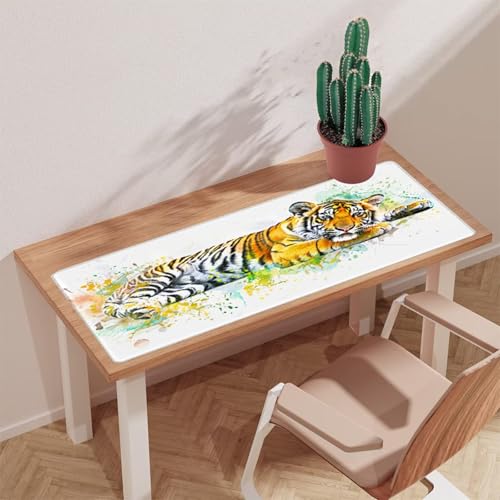 Gaming Mauspad Tiger Mauspad XXL 1600x800x3mm Mousepad Niedlich Schreibtischunterlage Verbessert Präzision und Geschwindigkeit mit Anti Rutsch Basis, Wasserdicht Desk Mat für Tastatur und Maus Y8-349 Bild 7