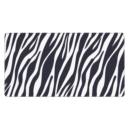 Großes Gaming-Mauspad, schwarz-weiß, Zebra-Druck, Schreibtisch-Tastatur-Pad, rutschfeste Schreibtischunterlage für Desktop-Tastatur und Maus, Mauspad für Büro, Heimzubehör, 40,6 x 74,5 cm Bild 1