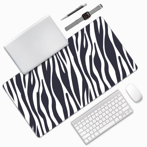 Großes Gaming-Mauspad, schwarz-weiß, Zebra-Druck, Schreibtisch-Tastatur-Pad, rutschfeste Schreibtischunterlage für Desktop-Tastatur und Maus, Mauspad für Büro, Heimzubehör, 40,6 x 74,5 cm Bild 7