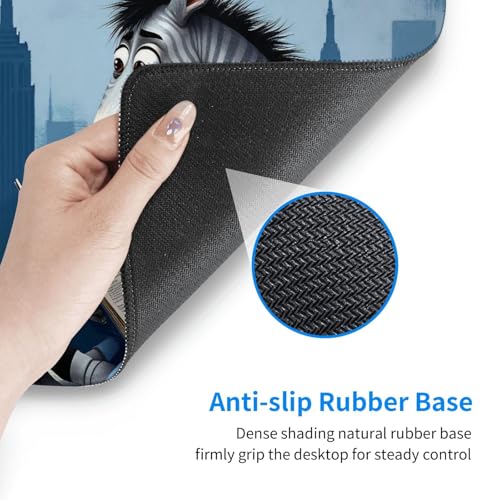 Großes Gaming-Mauspad, Cartoon-Blau, Zebramuster, Schreibtisch-Tastatur-Pad, rutschfeste Schreibtischunterlage für Desktop-Tastatur und Maus, Mauspad für Büro, Heimzubehör, 40,6 x 74,5 cm Bild 5