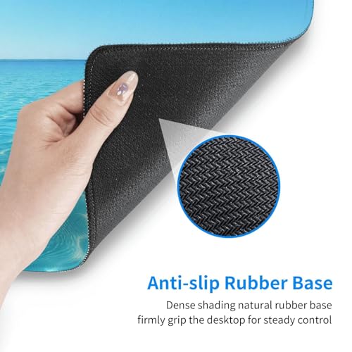 Großes Gaming-Mauspad, minimalistischer blauer Ozean-Druck, Schreibtisch-Tastatur-Pad, rutschfeste Schreibtischunterlage für Desktop-Tastatur und Maus, Mauspad für Büro, Heimzubehör, 40,6 x 74,5 cm Bild 5