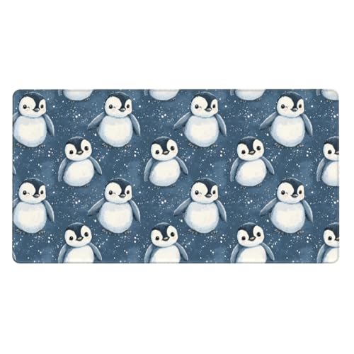 Großes Gaming-Mauspad, niedlicher Pinguin-Druck, Schreibtisch-Tastatur-Pad, rutschfeste Schreibtischunterlage für Desktop-Tastatur und Maus, Mauspad für Büro, Heimzubehör, 40,6 x 74,5 cm Bild 1