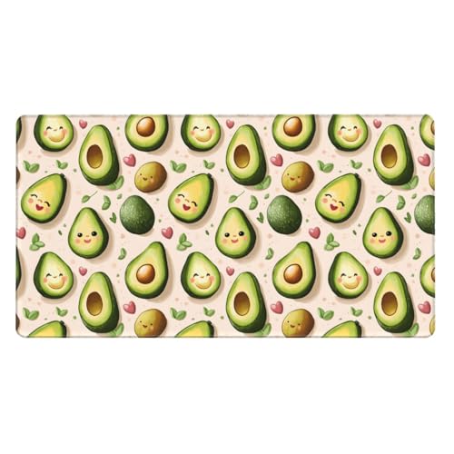 Großes Gaming-Mauspad, Cartoon-Design, niedlicher Avocado-Druck, Schreibtisch-Tastatur-Pad, rutschfeste Schreibtischunterlage für Desktop-Tastatur und Maus, Mauspad für Büro, Heimzubehör, 40,6 x 74,5 Bild 1
