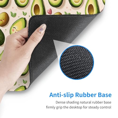 Großes Gaming-Mauspad, Cartoon-Design, niedlicher Avocado-Druck, Schreibtisch-Tastatur-Pad, rutschfeste Schreibtischunterlage für Desktop-Tastatur und Maus, Mauspad für Büro, Heimzubehör, 40,6 x 74,5 Bild 5