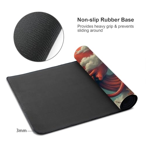 Großes Gaming-Mauspad, roter Gothic-Totenkopf-Druck, Schreibtisch-Tastatur-Pad, rutschfeste Schreibtischunterlage für Desktop-Tastatur und Maus, Mauspad für Büro, Heimzubehör, 40,6 x 74,5 cm Bild 6