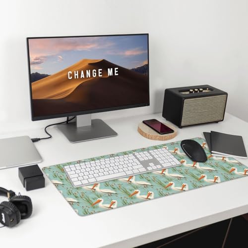 Großes Gaming-Mauspad, Riverside Gull Print, Schreibtisch-Tastatur-Pad, rutschfeste Schreibtischunterlage für Desktop-Tastatur und Maus, Mauspad für Büro, Heimzubehör, 40,6 x 74,5 cm Bild 2