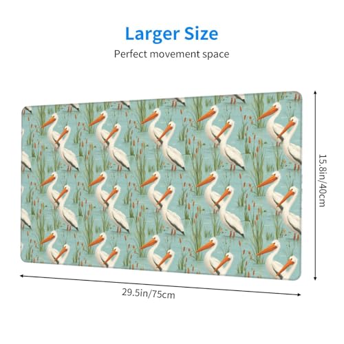 Großes Gaming-Mauspad, Riverside Gull Print, Schreibtisch-Tastatur-Pad, rutschfeste Schreibtischunterlage für Desktop-Tastatur und Maus, Mauspad für Büro, Heimzubehör, 40,6 x 74,5 cm Bild 3