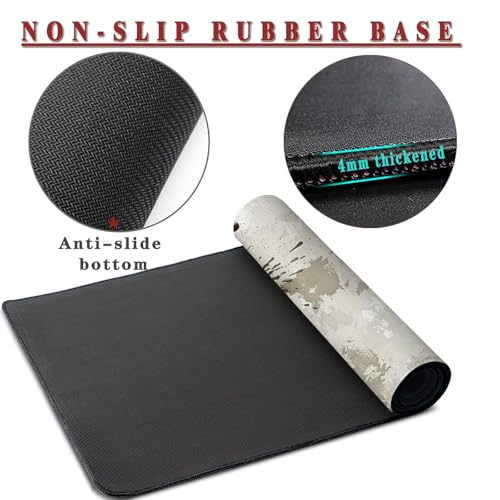 Mauspad XXL 1400x800x4mm Wasserdicht Schreibtischunterlage rutschfeste Speed Gaming Mousepad Shabby (3) Groß Desk Mouse Mat Maus Pad, Schreibtisch Unterlage Deko für PC, MacBook, Laptop, Home Office Bild 3
