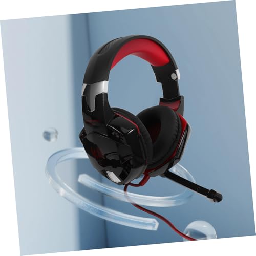 LABRIMP USB Gaming Headset mit Mikrofon Surround Sound und Vibration für Pc und Gaming Schwarz Rot Komfortable Over Ear Ohrpolster LED Lichter Langlebiges Kabel Bild 6